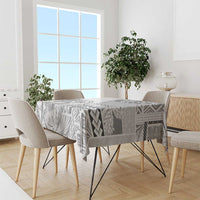 Samoa Siapo Elegant Tablecloth Hibiscus White Motifs LT05 - Polynesian Pride