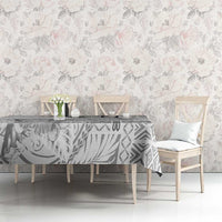Samoa Siapo Elegant Tablecloth Hibiscus White Motifs LT05 - Polynesian Pride