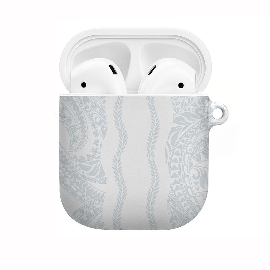 Samoa Lotu Tamaiti AirPods Case Teuila With Tribal Motifs LT05 White - Polynesian Pride