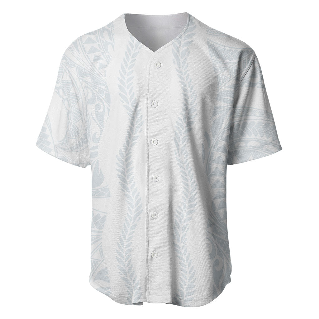 Samoa Lotu Tamaiti Baseball Jersey Teuila With Tribal Motifs LT05 White - Polynesian Pride