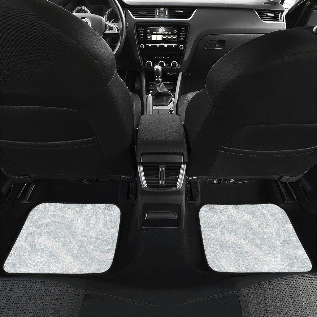 Samoa Lotu Tamaiti Car Mats Teuila With Tribal Motifs LT05 Set 2pcs - Back White - Polynesian Pride