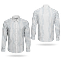 Samoa Lotu Tamaiti Couples Matching Long Sleeve Bodycon Dress and Long Sleeve Button Shirt Teuila With Tribal Motifs LT05 - Polynesian Pride