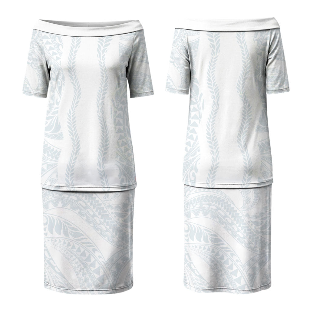 Samoa Lotu Tamaiti Couples Matching Puletasi and Long Sleeve Button Shirt Teuila With Tribal Motifs LT05 - Polynesian Pride