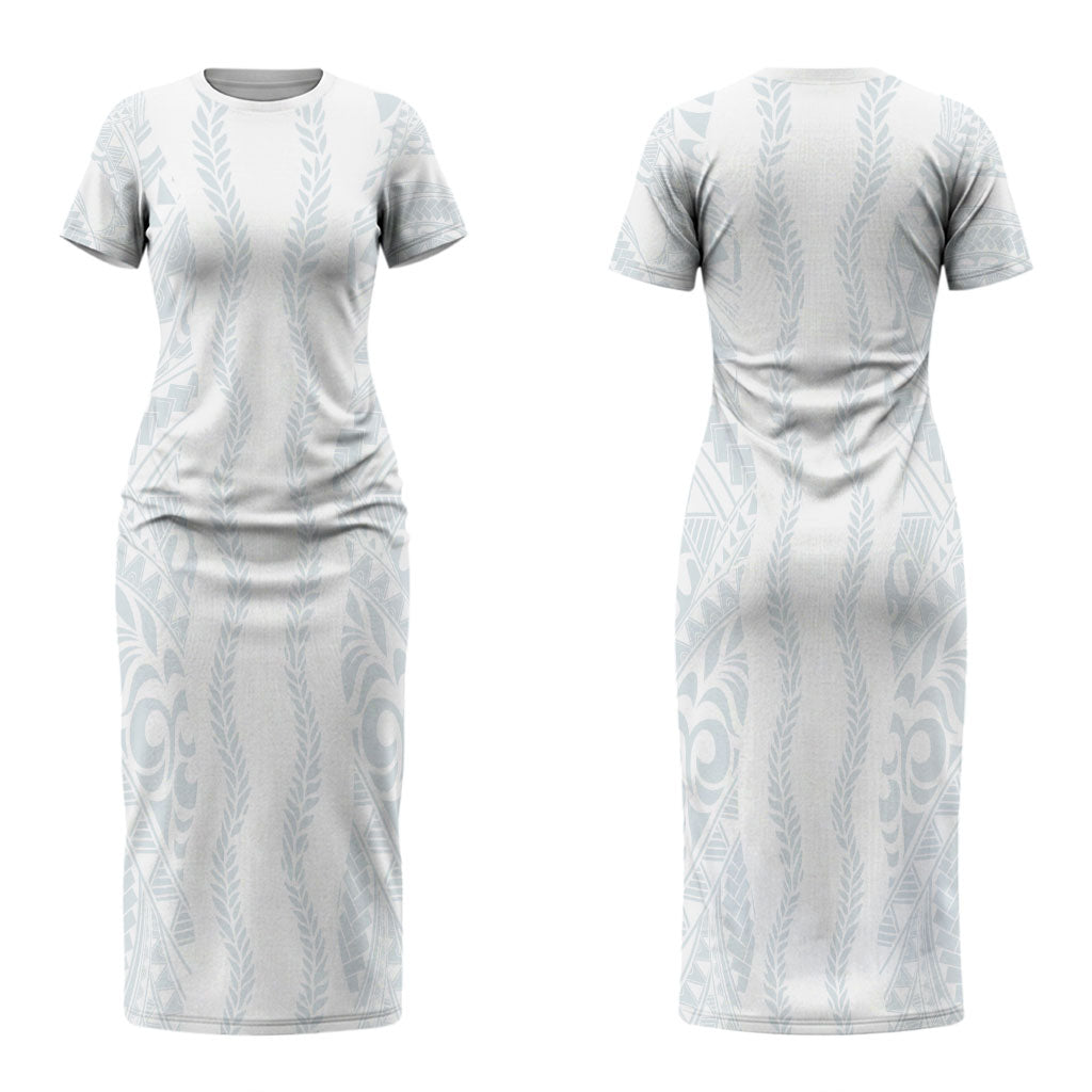 Samoa Lotu Tamaiti Couples Matching Short Sleeve Bodycon Dress and Hawaiian Shirt Teuila With Tribal Motifs LT05 - Polynesian Pride