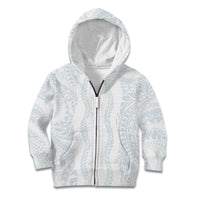Samoa Lotu Tamaiti Kid Hoodie Teuila With Tribal Motifs LT05 Zip Hoodie White - Polynesian Pride