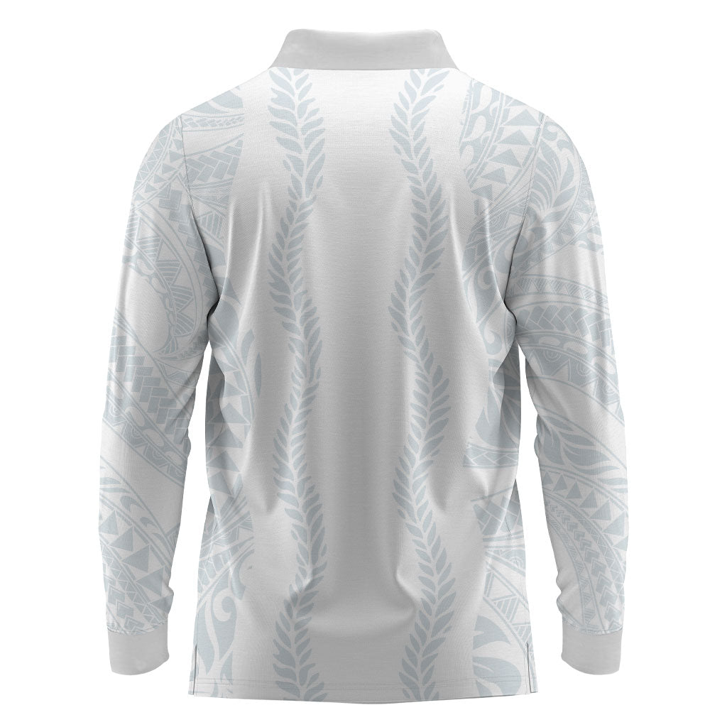 Samoa Lotu Tamaiti Long Sleeve Polo Shirt Teuila With Tribal Motifs LT05 - Polynesian Pride
