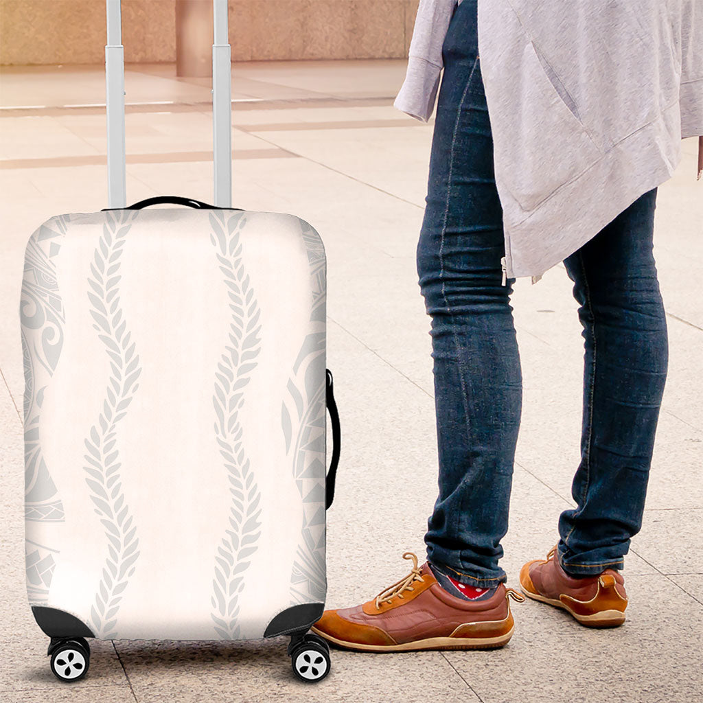 Samoa Lotu Tamaiti Luggage Cover Teuila With Tribal Motifs LT05 White - Polynesian Pride