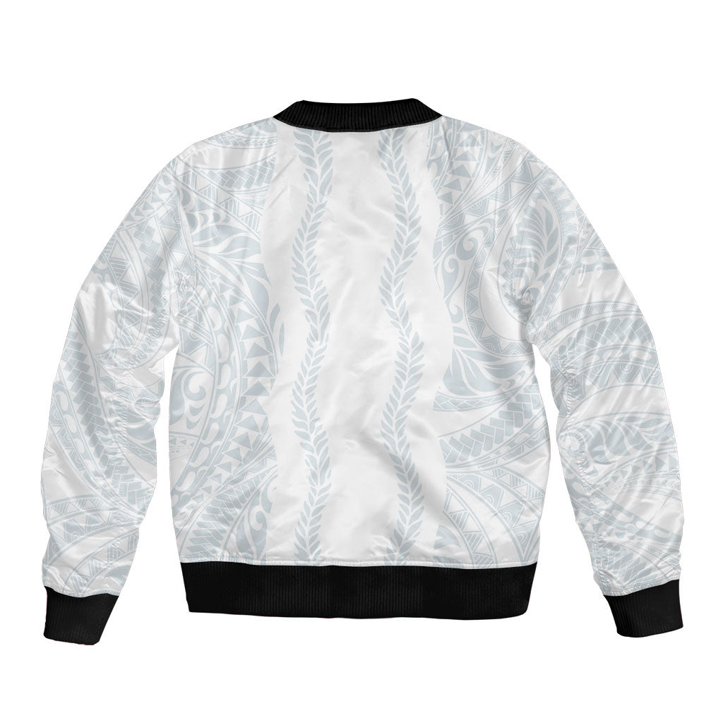Samoa Lotu Tamaiti Sleeve Zip Bomber Jacket Teuila With Tribal Motifs LT05 - Polynesian Pride