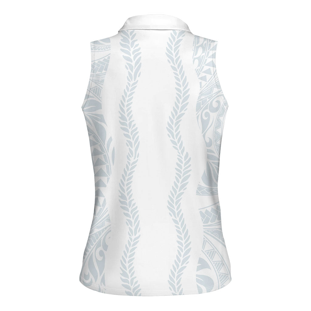 Samoa Lotu Tamaiti Women Sleeveless Polo Shirt Teuila With Tribal Motifs LT05 - Polynesian Pride