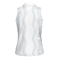 Samoa Lotu Tamaiti Women Sleeveless Polo Shirt Teuila With Tribal Motifs LT05 - Polynesian Pride