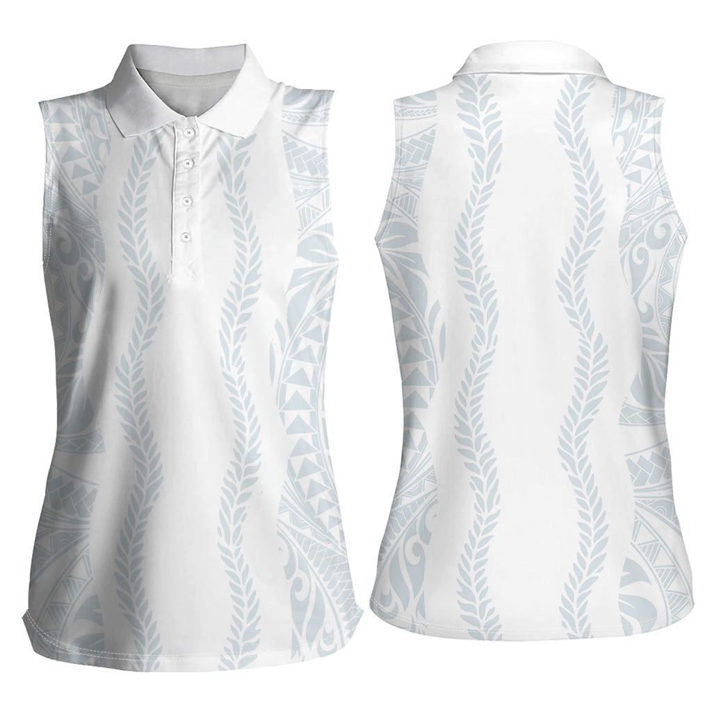Samoa Lotu Tamaiti Women Sleeveless Polo Shirt Teuila With Tribal Motifs LT05 - Polynesian Pride