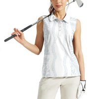 Samoa Lotu Tamaiti Women Sleeveless Polo Shirt Teuila With Tribal Motifs LT05 - Polynesian Pride