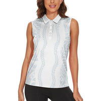 Samoa Lotu Tamaiti Women Sleeveless Polo Shirt Teuila With Tribal Motifs LT05 - Polynesian Pride