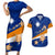 Personalized Marshall Islands Couples Matching Short Sleeve Bodycon Dress and Hawaiian Shirt Manit Day Coat Of Arms With Polynesian Turtle LT05 Blue - Polynesian Pride