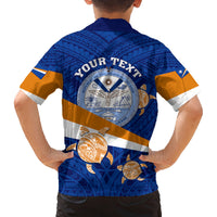 Personalized Marshall Islands Family Matching Off Shoulder Maxi Dress and Hawaiian Shirt Manit Day Coat Of Arms With Polynesian Turtle LT05 - Polynesian Pride