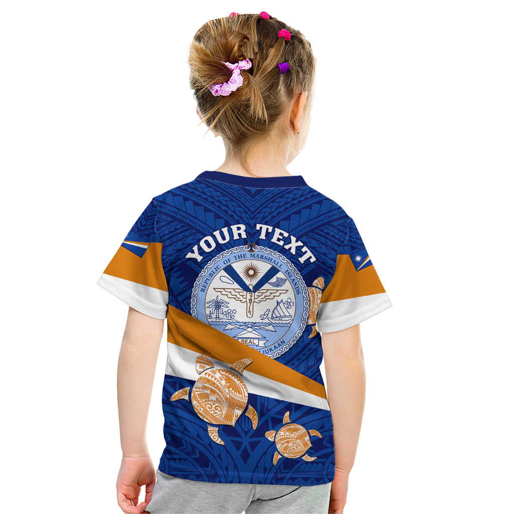 Personalized Marshall Islands Kid T Shirt Manit Day Coat Of Arms With Polynesian Turtle LT05 - Polynesian Pride