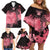 Breast Cancer Family Matching Off Shoulder Short Dress and Hawaiian Shirt Survivor Polynesian Ribbon Butterfly LT05 - Polynesian Pride