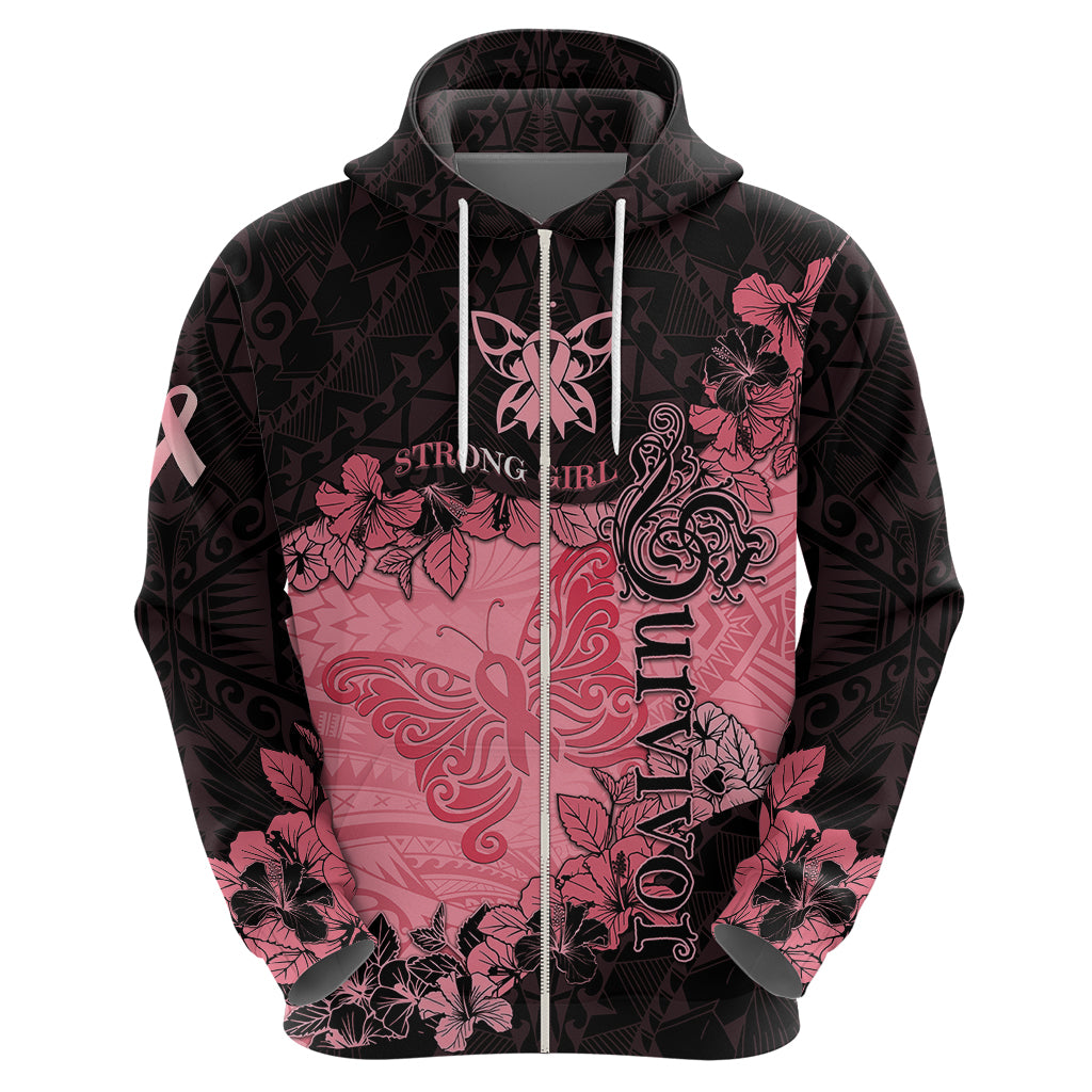 Breast Cancer Hoodie Survivor Polynesian Ribbon Butterfly LT05 - Polynesian Pride