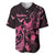 Breast Cancer Awareness Baseball Jersey Ribbon Polynesian Pattern Black Version LT05 Black - Polynesian Pride