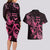 Breast Cancer Awareness Couples Matching Long Sleeve Bodycon Dress and Hawaiian Shirt Ribbon Polynesian Pattern Black Version LT05 - Polynesian Pride