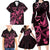 Breast Cancer Awareness Family Matching Long Sleeve Bodycon Dress and Hawaiian Shirt Ribbon Polynesian Pattern Black Version LT05 - Polynesian Pride