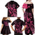 Breast Cancer Awareness Family Matching Off Shoulder Maxi Dress and Hawaiian Shirt Ribbon Polynesian Pattern Black Version LT05 - Polynesian Pride