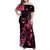 Breast Cancer Awareness Family Matching Off Shoulder Maxi Dress and Hawaiian Shirt Ribbon Polynesian Pattern Black Version LT05 Mom's Dress Black - Polynesian Pride