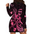 Breast Cancer Awareness Hoodie Dress Ribbon Polynesian Pattern Black Version LT05 - Polynesian Pride