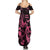 Breast Cancer Awareness Summer Maxi Dress Ribbon Polynesian Pattern Black Version LT05 - Polynesian Pride