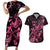 Personalized Breast Cancer Awareness Couples Matching Short Sleeve Bodycon Dress and Hawaiian Shirt Ribbon Polynesian Pattern Black Version LT05 Black - Polynesian Pride