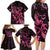 Personalized Breast Cancer Awareness Family Matching Long Sleeve Bodycon Dress and Hawaiian Shirt Ribbon Polynesian Pattern Black Version LT05 - Polynesian Pride