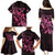 Personalized Breast Cancer Awareness Family Matching Puletasi Dress and Hawaiian Shirt Ribbon Polynesian Pattern Black Version LT05 - Polynesian Pride