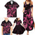 Personalized Breast Cancer Awareness Family Matching Summer Maxi Dress and Hawaiian Shirt Ribbon Polynesian Pattern Black Version LT05 - Polynesian Pride