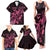 Personalized Breast Cancer Awareness Family Matching Tank Maxi Dress and Hawaiian Shirt Ribbon Polynesian Pattern Black Version LT05 - Polynesian Pride