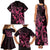 Personalized Breast Cancer Awareness Family Matching Tank Maxi Dress and Hawaiian Shirt Ribbon Polynesian Pattern Black Version LT05 - Polynesian Pride