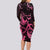 Personalized Breast Cancer Awareness Long Sleeve Bodycon Dress Ribbon Polynesian Pattern Black Version LT05 - Polynesian Pride