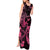 Personalized Breast Cancer Awareness Tank Maxi Dress Ribbon Polynesian Pattern Black Version LT05 - Polynesian Pride