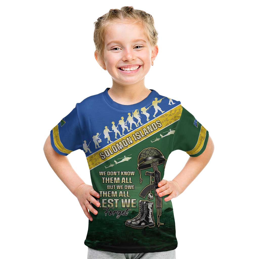 Solomon Islands Remembrance Day Kid T Shirt Lest We Forget