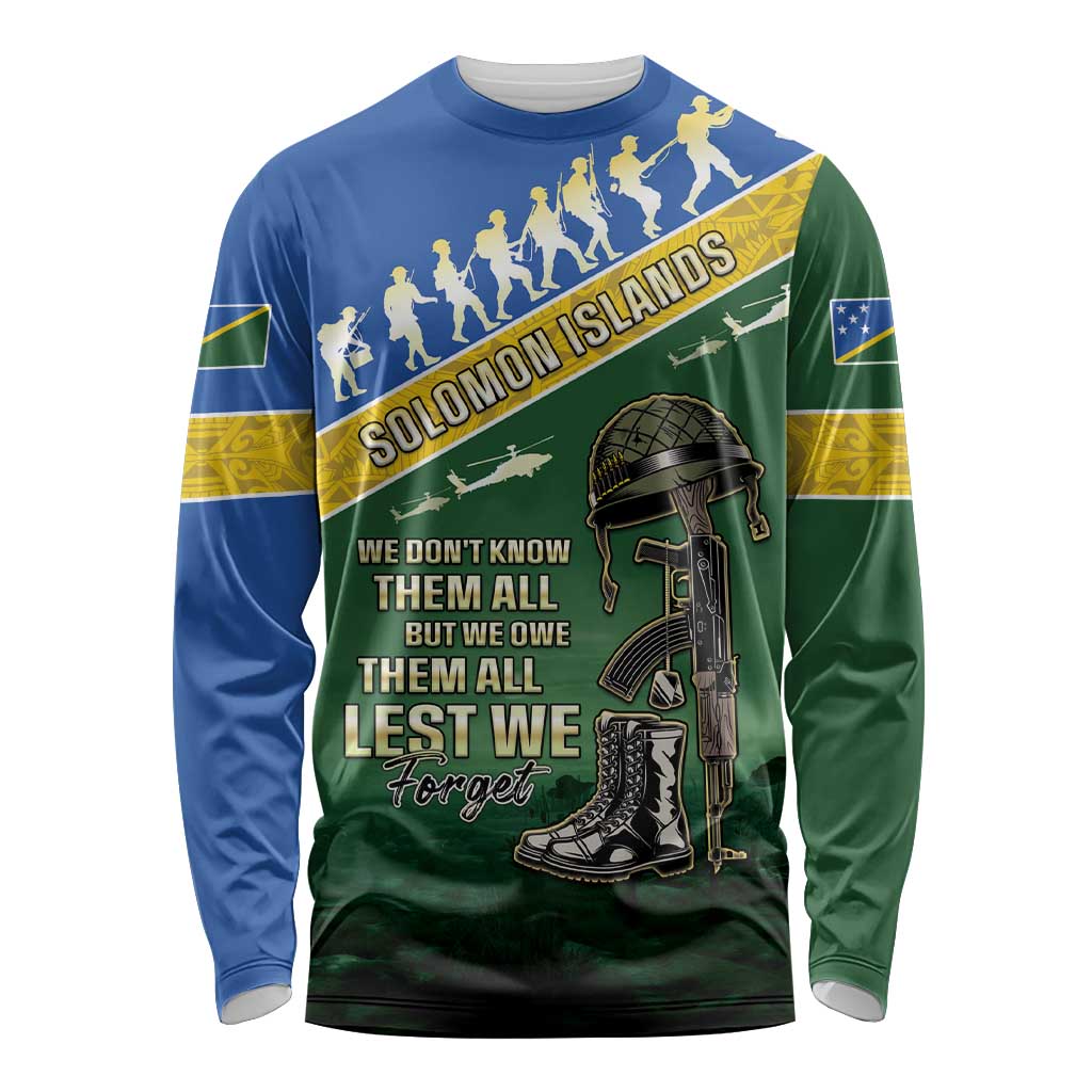 Solomon Islands Remembrance Day Long Sleeve Shirt Lest We Forget