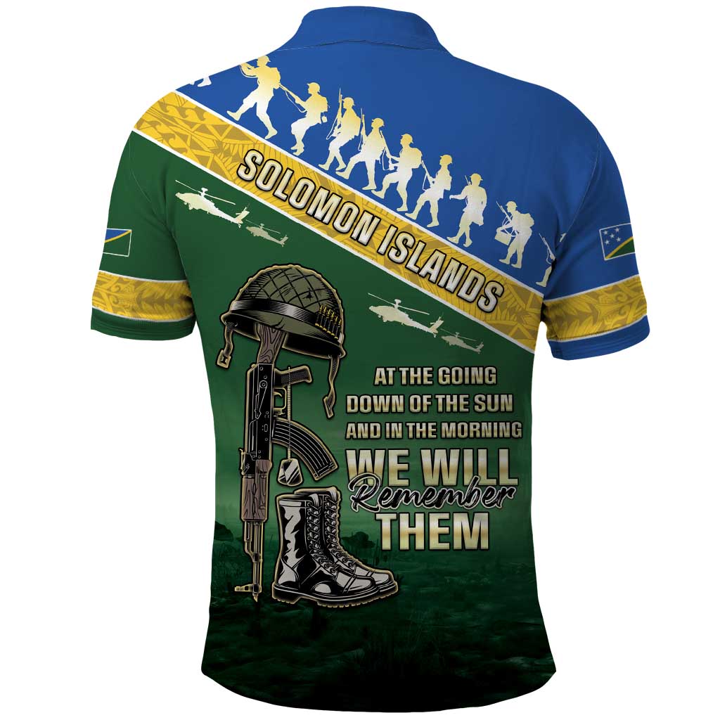 Solomon Islands Remembrance Day Polo Shirt Lest We Forget