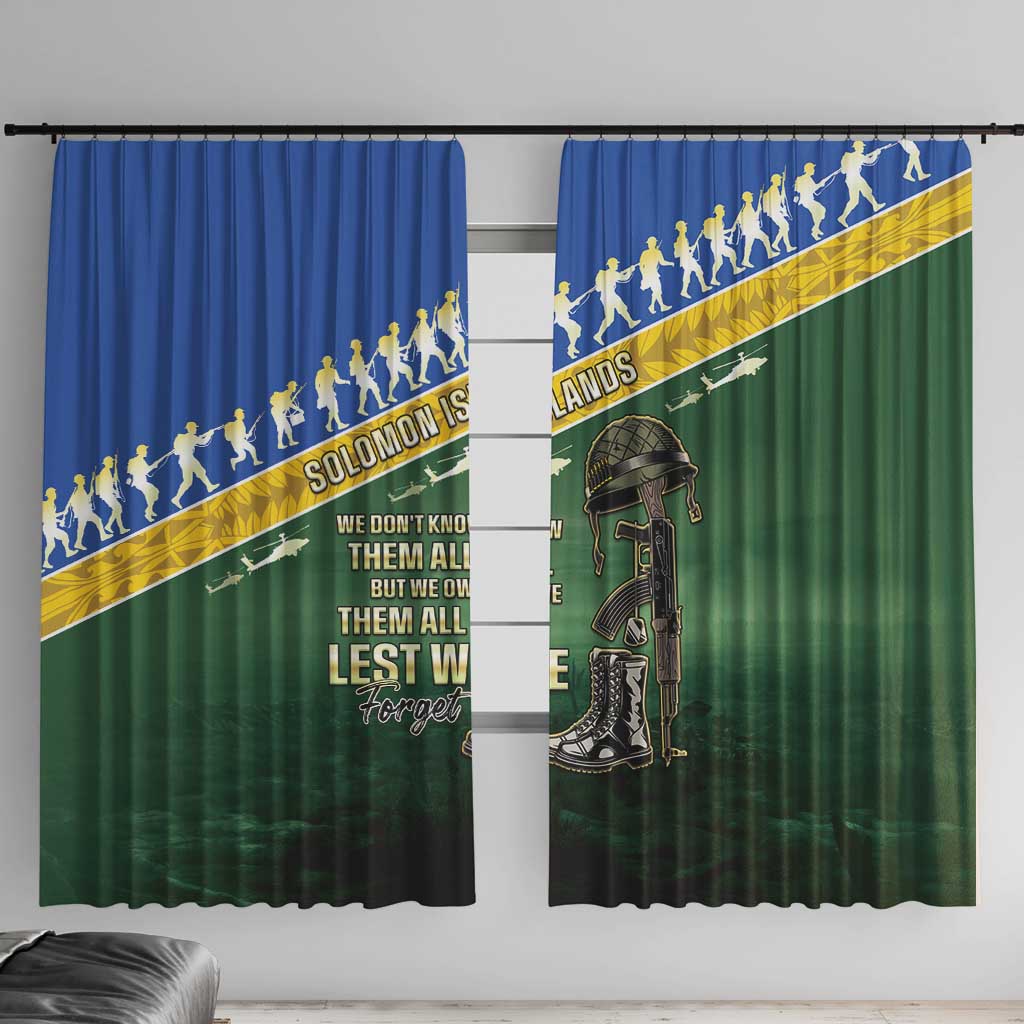 Solomon Islands Remembrance Day Window Curtain Lest We Forget