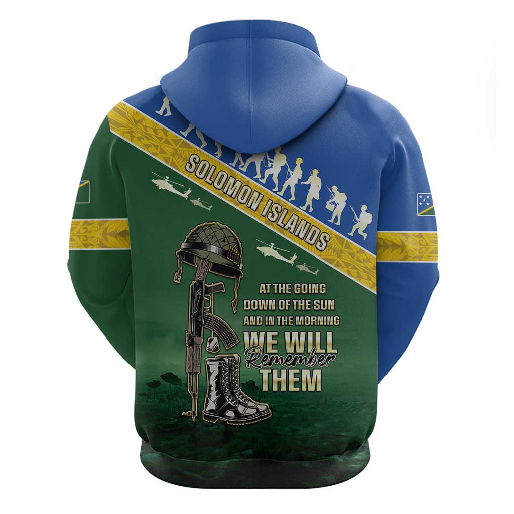 Solomon Islands Remembrance Day Zip Hoodie Lest We Forget