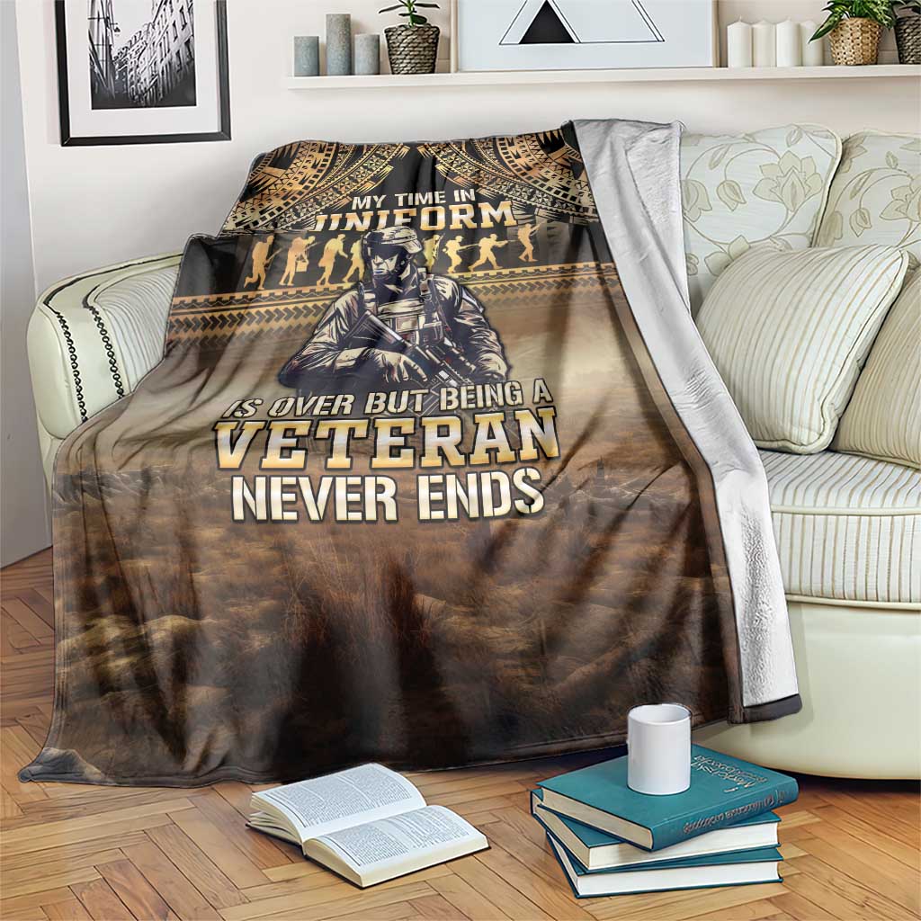 Polynesia Veterans Day Blanket Thank You Veterans Polynesian Pattern