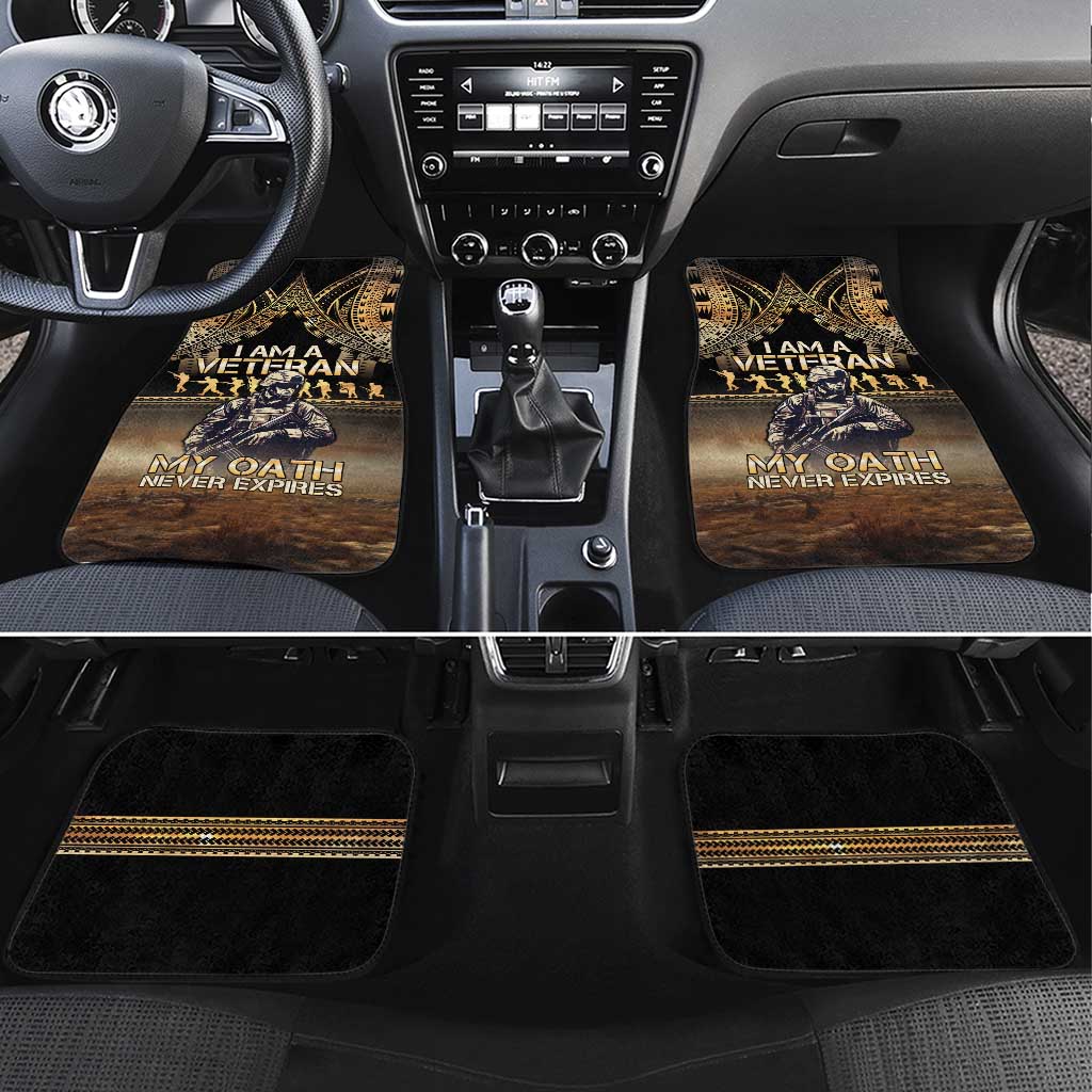 Polynesia Veterans Day Car Mats Thank You Veterans Polynesian Pattern LT05 Set 4pcs Gold - Polynesian Pride