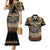 Polynesia Veterans Day Couples Matching Mermaid Dress and Hawaiian Shirt Thank You Veterans Polynesian Pattern