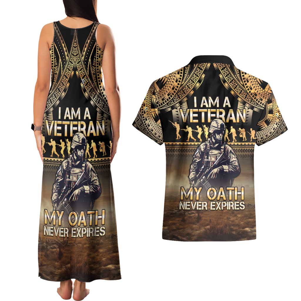Polynesia Veterans Day Couples Matching Tank Maxi Dress and Hawaiian Shirt Thank You Veterans Polynesian Pattern LT05 - Polynesian Pride
