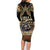 Polynesia Veterans Day Family Matching Long Sleeve Bodycon Dress and Hawaiian Shirt Thank You Veterans Polynesian Pattern