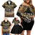 Polynesia Veterans Day Family Matching Off Shoulder Short Dress and Hawaiian Shirt Thank You Veterans Polynesian Pattern