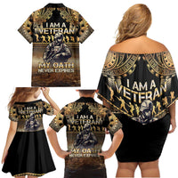 Polynesia Veterans Day Family Matching Off Shoulder Short Dress and Hawaiian Shirt Thank You Veterans Polynesian Pattern LT05 - Polynesian Pride