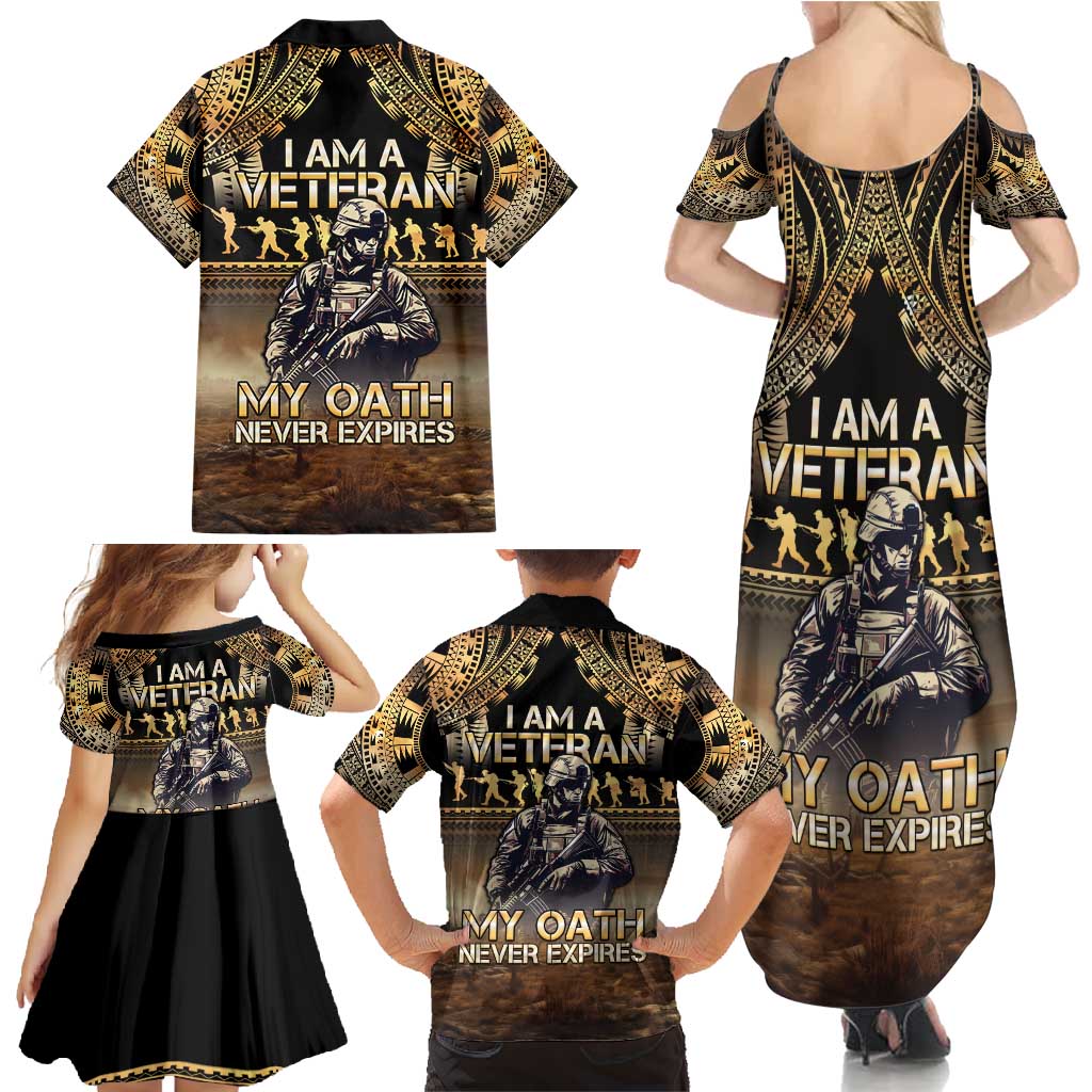 Polynesia Veterans Day Family Matching Summer Maxi Dress and Hawaiian Shirt Thank You Veterans Polynesian Pattern LT05 - Polynesian Pride